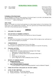 WIVELSFIELD PARISH COUNCIL Clerk: Tel: Mrs Liz Gander[removed]