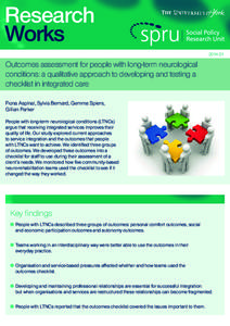 Research WorksOutcomes assessment for people with long-term neurological conditions: a qualitative approach to developing and testing a