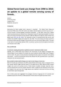 Global	
  forest	
  land-­‐use	
  change	
  from	
  1990	
  to	
  2010:	
   an	
   update	
   to	
   a	
   global	
   remote	
   sensing	
   survey	
   of	
   forests.	
     Authors:	
   D’Annunz