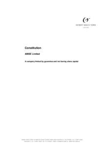 Constitution AINSE Limited A company limited by guarantee and not having share capital  Constitution: AINSE Limited