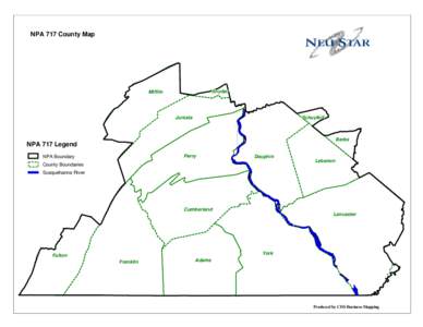 NPA 717 County Map  Snyder Snyder  Mifflin