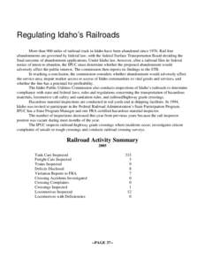 Idaho / St. Maries River Railroad / Operation Lifesaver / Eastern Idaho Railroad / BG&CM Railroad / Union Pacific Railroad / Rail transportation in the United States / Transportation in the United States / Transportation in North America