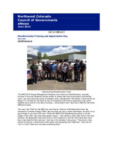 Northwest Colorado Council of Governments eNews JuneWeatherization Training and Appreciation Day