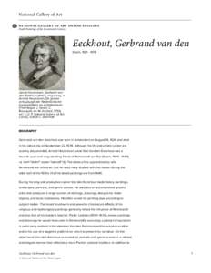 National Gallery of Art NATIONAL GALLERY OF ART ONLINE EDITIONS Dutch Paintings of the Seventeenth Century Eeckhout, Gerbrand van den Dutch, [removed]