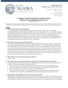 Creating a Vaccine Assessment Account in Alaska: Frequently Asked Questions and Answers