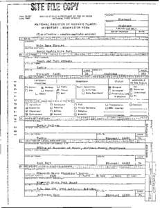 UNITED STATES DEPARTMENT OF THE INTERIOR NATIONAL PARK SERVICE Form[removed]July 1969)