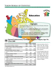 Yukon Bureau of Statistics 2 ÷  9