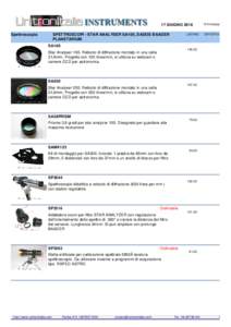 17 GIUGNO 2016 Spettroscopia SPETTROSCOPI - STAR ANALYSER SA100, DADOS BAADER PLANETARIUM