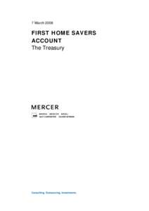 7 March[removed]FIRST HOME SAVERS ACCOUNT The Treasury