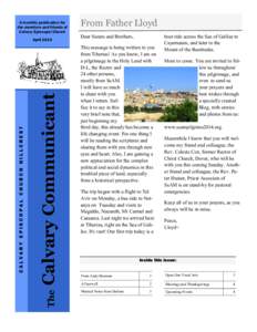 A monthly publication for the members and friends of Calvary Episcopal Church Calvary Communicant The