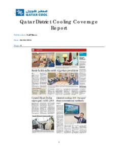 Qatar District Cooling Coverage Report Publication: Gulf Times Date: Page: 2