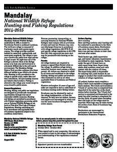 U.S. Fish & Wildlife Service  Mandalay National Wildlife Refuge Hunting and Fishing Regulations