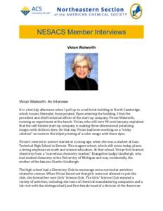 NESACS Member Interviews Vivian Walworth