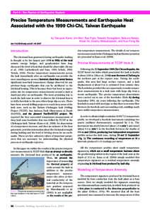 Part 4 : The Physics of Earthquake Rupture  Precise Temperature Measurements and Earthquake Heat Associated with the 1999 Chi-Chi, Taiwan Earthquake  doi:iodp.sd.s01