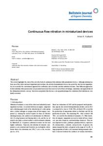 Continuous flow nitration in miniaturized devices Amol A. Kulkarni