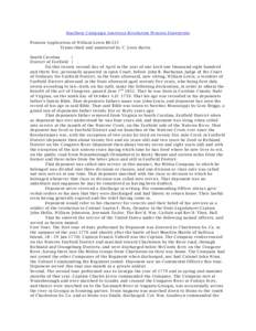 Southern Campaign American Revolution Pension Statements Pension Application of William Lewis R6335 Transcribed and annotated by C. Leon Harris South Carolina } District of Fairfield }