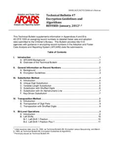 AFCARS Technical Bulletin #7 - Encryption Guidelines and Algorithms
