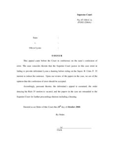 Microsoft Word - RI Supreme Court Order - State v. Oliver Lyons