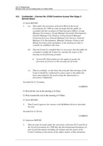 City of Onkaparinga Minutes of the Council meeting held on 4 MarchConfidential – Contract NoForeshore Access Plan Stage 3 Sellicks Beach