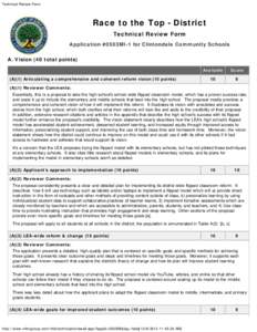 Technical Review Form  Race to the Top - District Technical Review Form Application #0503MI-1 for Clintondale Community Schools A. Vision (40 total points)