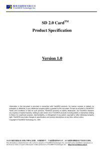 SD 2.0 CardTM Product Specification