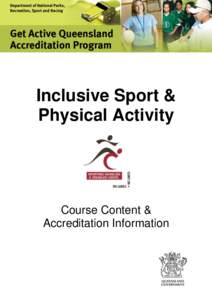 Inclusive Sport & Physical Activity Course Content & Accreditation Information