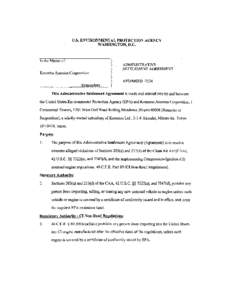 EPA--Komatsu America Settlement Agreement