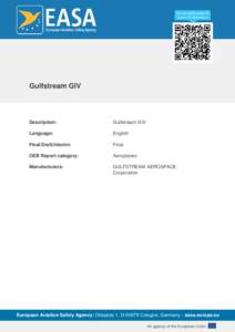 Gulfstream GIV  Description: Gulfstream GIV