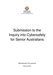 Brotherhood of St Laurence submission to the Inquiry into Cybersafety for Senior Australians