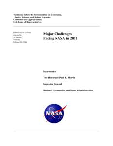 Testimony before the Subcommittee on Commerce, Justice, Science, and Related Agencies Committee on Appropriations U.S. House of Representatives  For Release on Delivery