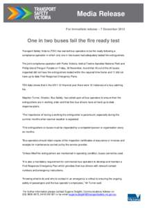 Microsoft Word - Media release - One in two buses fail the fire ready test[removed]DOC