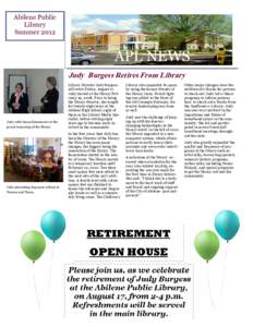 Abilene Public Library Summer 2012 APL NEWS Volume 1, Issue 1