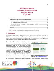 REDD+ Partnership Voluntary Database