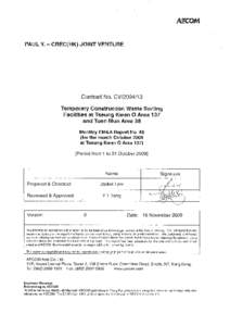 CV[removed]Temporary Construction Waste Sorting Facilities at Tseung Kwan O Area 137 and Tuen Mun Area 38 TABLE OF CONTENTS