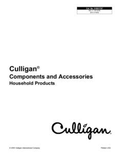 Cat. NoRev. FDCO # 8262 Culligan® Components and Accessories