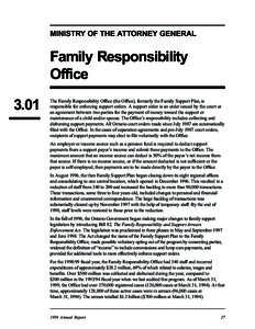 MINISTRY OF THE ATTORNEY GENERAL Family Responsibility Office 3.01