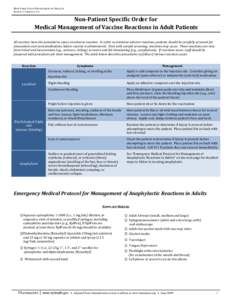 Medical Management of Vaccine Reactions in Adult Patients