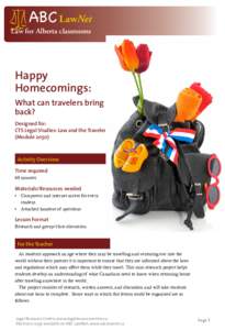 ABC LawNet  Law for Alberta classrooms Happy Homecomings: