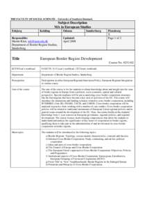 Interreg / Eurodistrict / European Union / Border / Euroregions / Europe / Cross-border cooperation