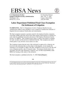 settlement exemption press release