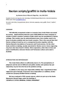 Paleohispanic languages / Europe / Undeciphered writing systems / Pre-Indo-Europeans / Writing systems / Tartessos / Iberian scripts / Iberian language / Antonio Arnaiz-Villena / Irua-Veleia / Southwest Paleohispanic script / Iberians