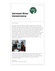 September 2012 Newsletter  Vermont River Conservancy Conserving shorelands and access since 1995