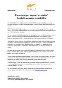 Microsoft Word - DSICA Schoolies Advertising Media Release[removed]