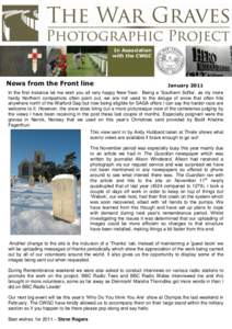 In Association with the CWGC News from the Front line  January 2011