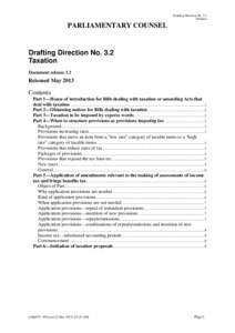 Drafting Direction No. 3.2 Taxation