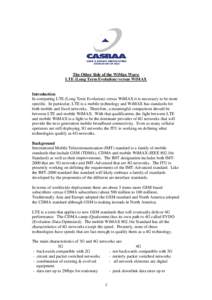 LTE (Long Term Evolution) versus WiMAX