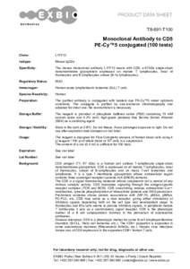 T8-691-T100  Monoclonal Antibody to CD5 PE-Cy™5 conjugated (100 tests) Clone: