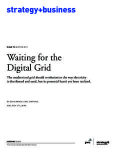 Electric power transmission systems / Electric power distribution / Monopoly / Smart grid / Smart meter / Electrical grid / Electric power transmission / Public utility / Smart grid in the United States / Electric power / Energy / Electromagnetism