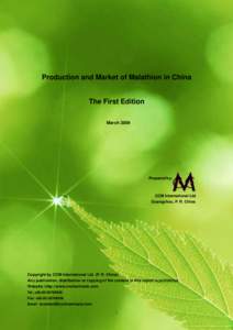 Production and Market of Malathion in China  The First Edition March[removed]Prepared by: