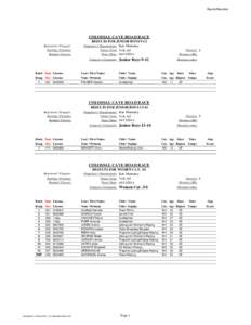 Results/Resultats  COLOSSAL CAVE ROAD RACE RESULTS FOR JUNIOR BOYS 9-12 Registered / Engagés: Starting / Partants: